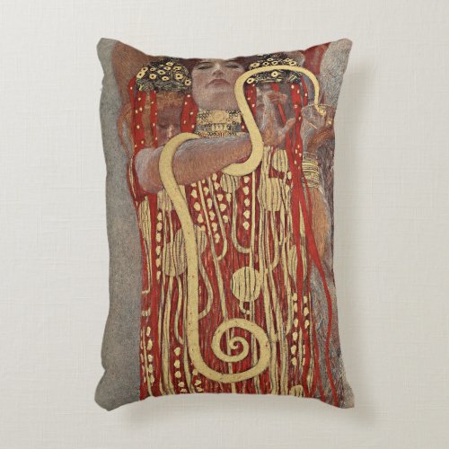 Hygieia by Gustav Klimt Vintage Art Nouveau Accent Pillow