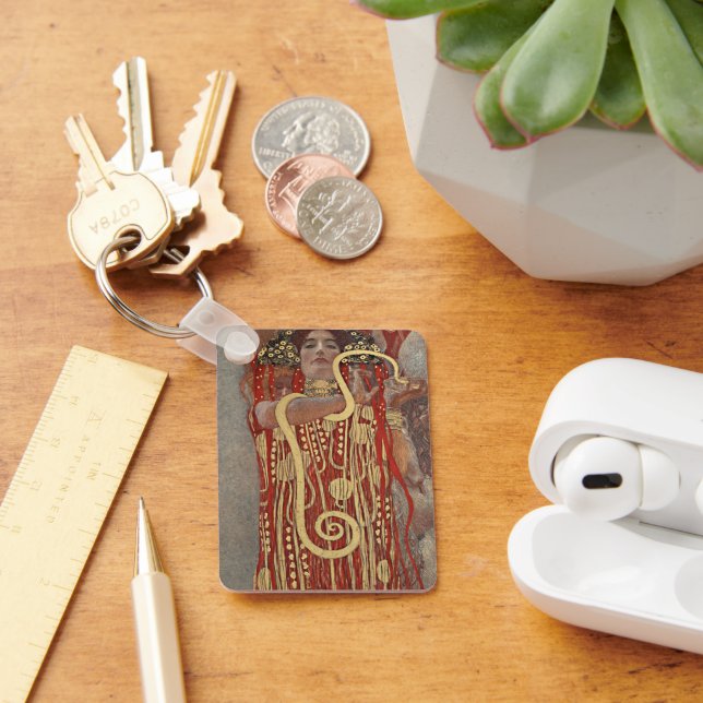 Hygieia by Gustav Klimt, Vintage Art Nouveau Keychain (Desk)