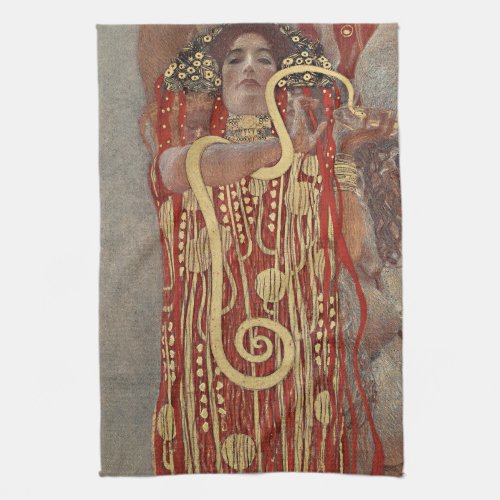 Hygieia by Gustav Klimt Vintage Art Nouveau Kitchen Towel