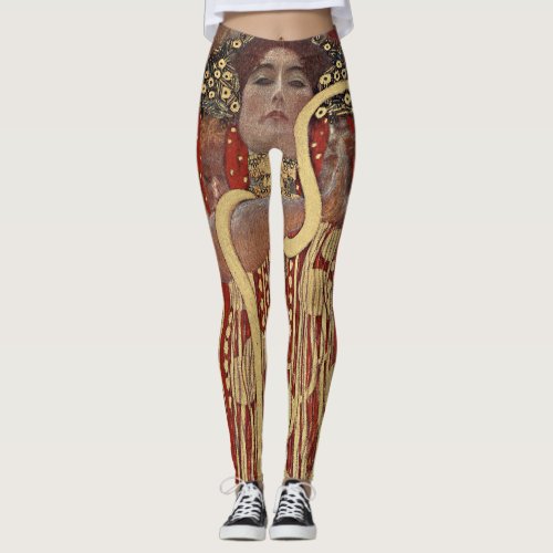 Hygieia by Gustav Klimt Vintage Art Nouveau Leggings