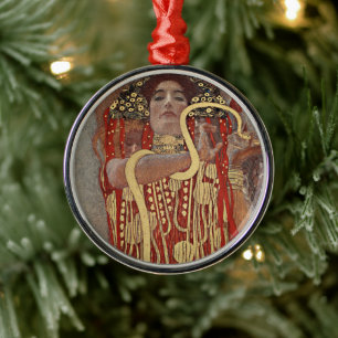 Hygieia by Gustav Klimt, Vintage Art Nouveau Metal Ornament