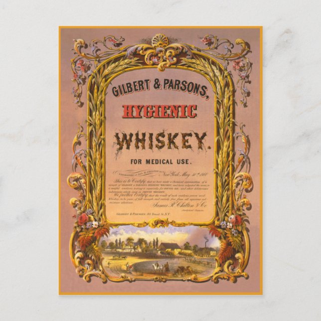 Hygienic Whiskey: 1860 - Postcard (Front)