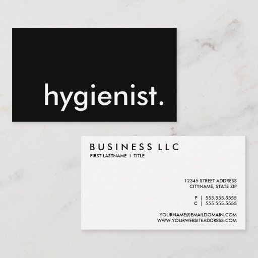 Customizable hygienist. business card