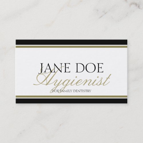 Hygienist Gold Script Business Card Template