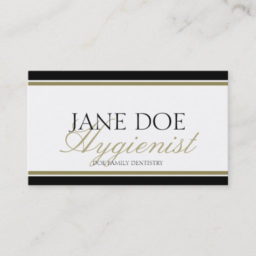 Customizable Hygienist Gold Script Business Card Template