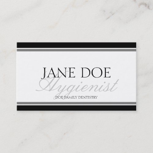 Hygienist Silver Script Business Cards
