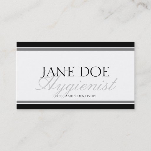 Customizable Hygienist Silver Script Business Cards
