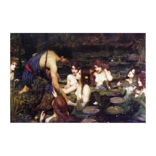 Hylas and the Nymphs by John William Waterhouse Acrylic Print