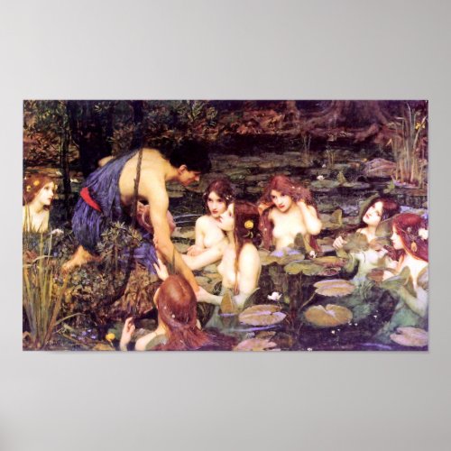 Hylas and the Nymphs Poster