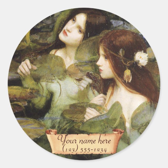 "Hylas and the Nymphs" Pre-Raphaelite Bookplate (Front)