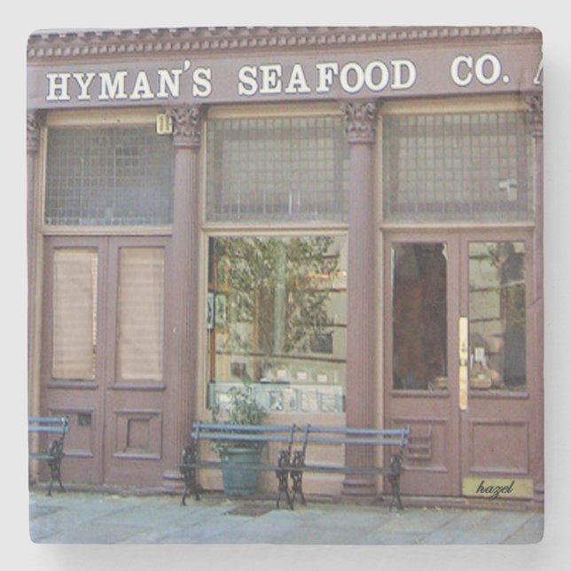 Hyman's Restaurant Charleston, SC. Marble Coaster (Front)