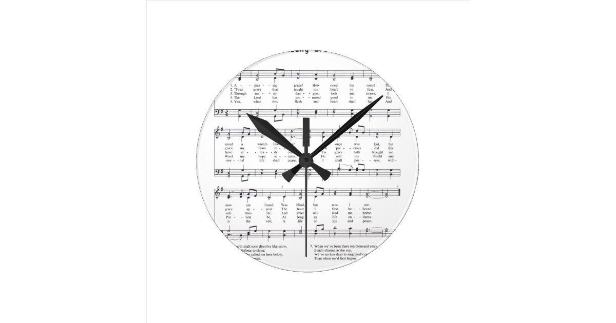 Hymn Amazing Grace Round Clock