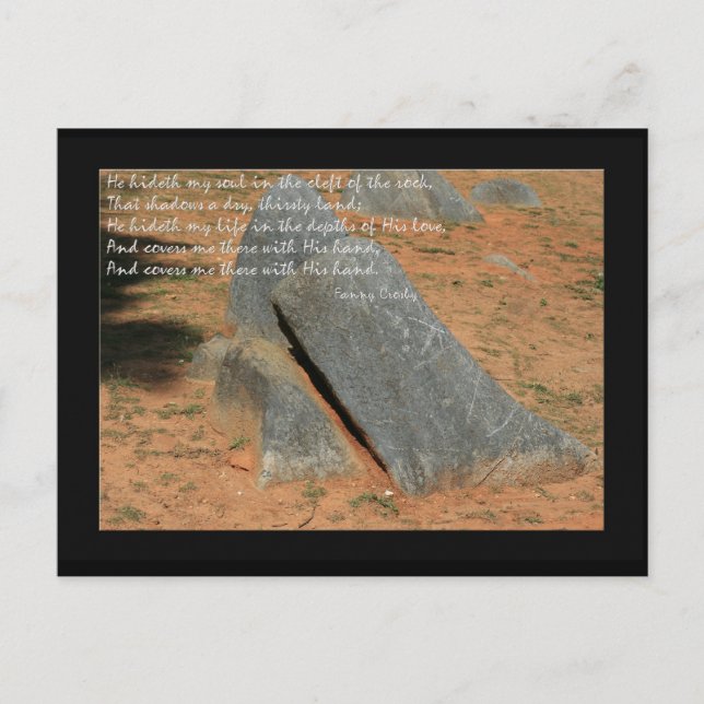Hymn by Fannie Crosby He hideth my soul Postcard (Front)