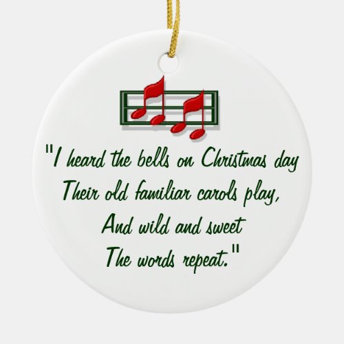 Hymn Ornament I Heard the Bells on Christmas Day