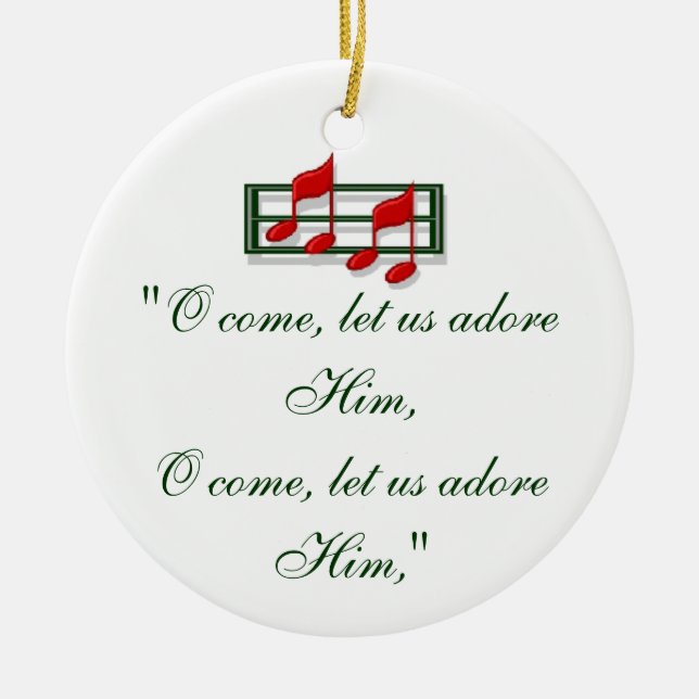 Hymn Ornament "O Come All Ye Faithful" Christmas (Front)