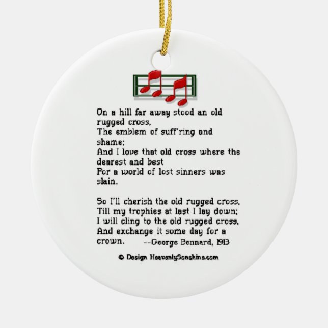 Hymn Ornament Old Rugged Cross (Front)