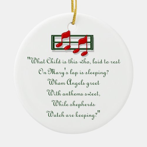 Hymn Ornament What Child is This Christmas