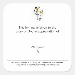 Hymnal Plates In Appreciation of Square Sticker