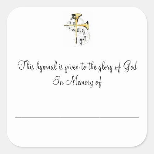 Hymnal Plates Square Sticker