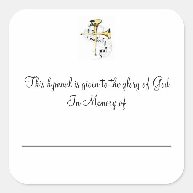 Hymnal Plates Square Sticker (Front)
