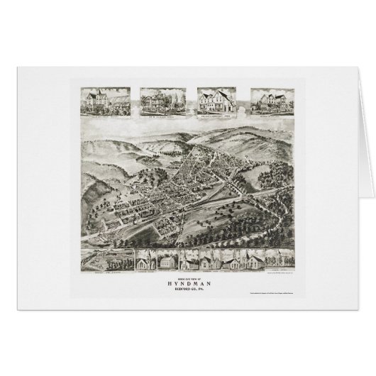 Hyndman, PA Panoramic Map - 1906 Cards (Front Horizontal)