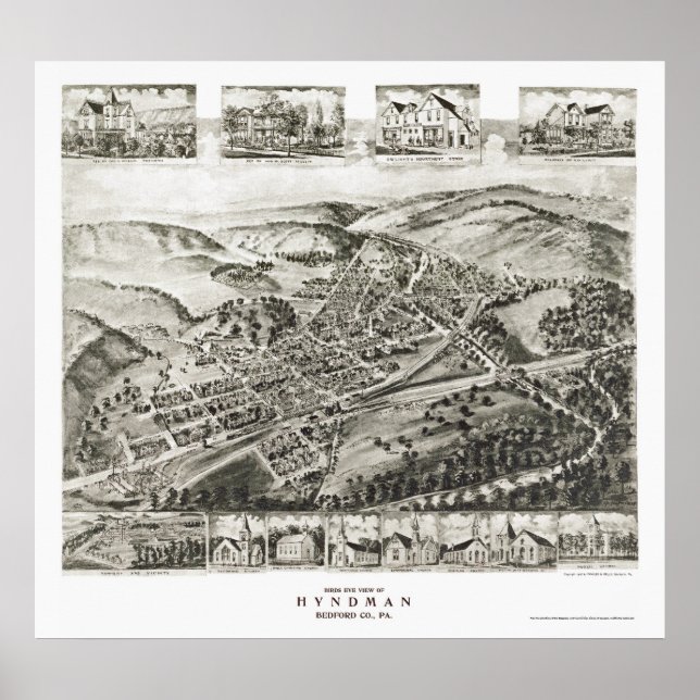 Hyndman, PA Panoramic Map - 1906 Poster (Front)
