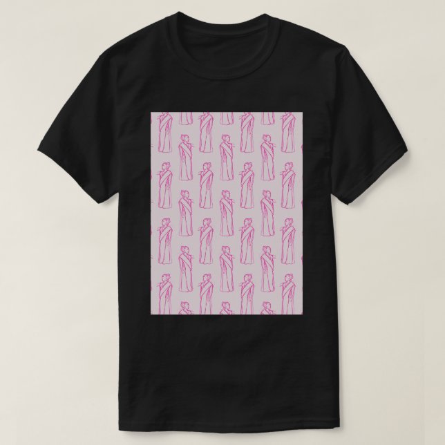 Hypatia Pink Background T-Shirt (Design Front)