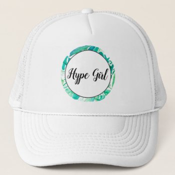 Hype Girl Tropical Bachelorette Theme Trucker Hat by Megaflora at Zazzle