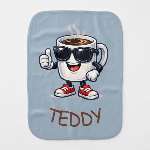 Hyped Up Coffee Cup Baby Burp Cloth