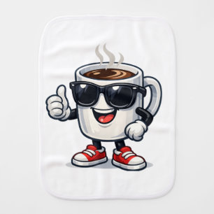 Hyped Up Coffee Cup Baby Burp Cloth