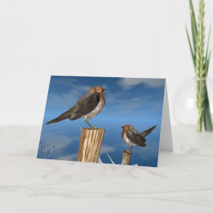 HYPER BIRDS / ROBIN RED BREAST HOLIDAY CARD