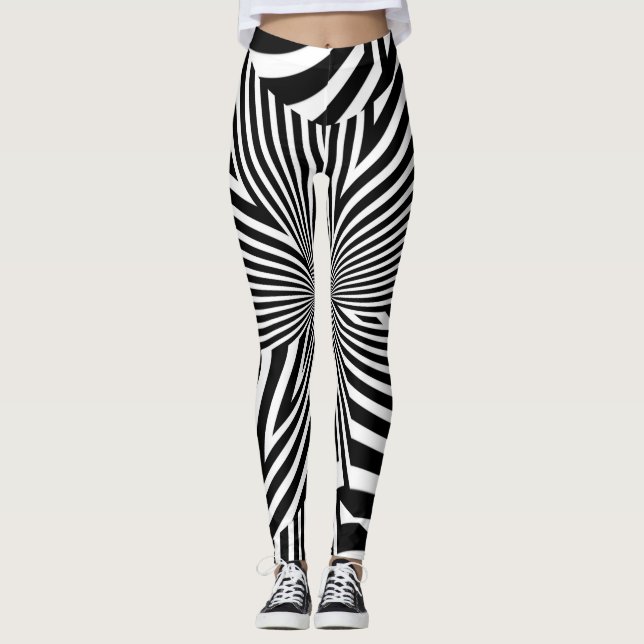 Hyper Black and White Leggings (Front)