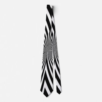Hyper Black And White Neck Tie by ZionMade at Zazzle
