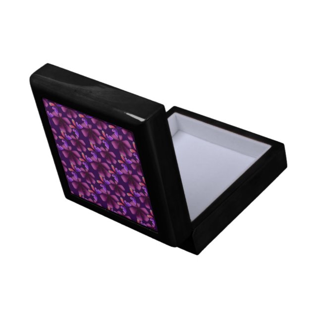 Hyper-Bloom Purple Butterfly: Dark  Floral  Gift Box (Back Open)