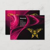 HYPER BUTTERFLY- antique  red pink  black yellow Business Card (Front/Back)