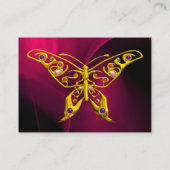 HYPER BUTTERFLY- antique  red pink  black yellow Business Card (Back)
