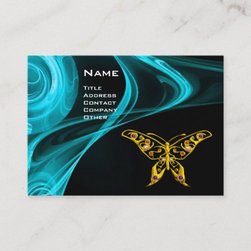 HYPER BUTTERFLY_ bright  black yellow blue Business Card