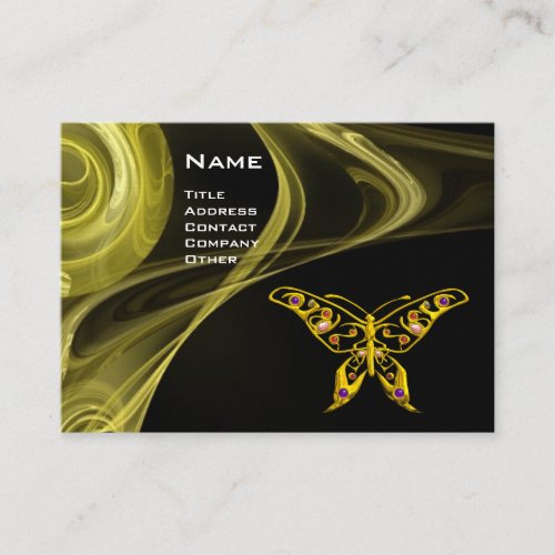 HYPER BUTTERFLY_ bright  black yellow red Business Card