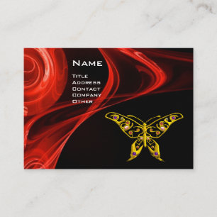 HYPER BUTTERFLY-bright  red black yellow Business Card