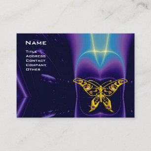 HYPER BUTTERFLY / LIGHT WAVES,Aqua Blue,Purple Business Card