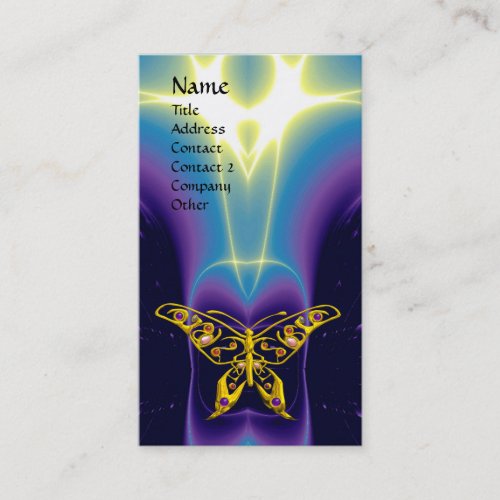 HYPER BUTTERFLY  LIGHT WAVESAqua BluePurple Business Card