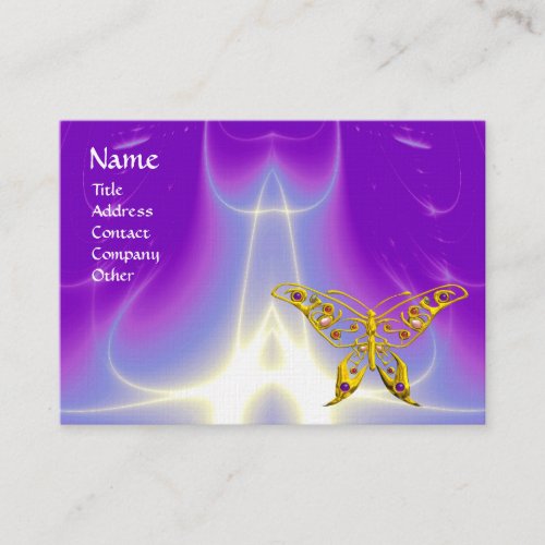 HYPER BUTTERFLY  LIGHT WAVES PinkPurpleViolet Business Card