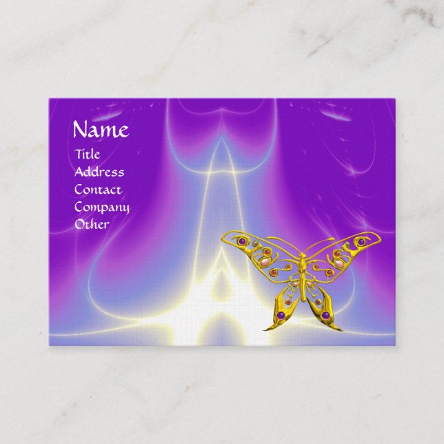 HYPER BUTTERFLY / LIGHT WAVES, Pink,Purple,Violet Business Card (Front)