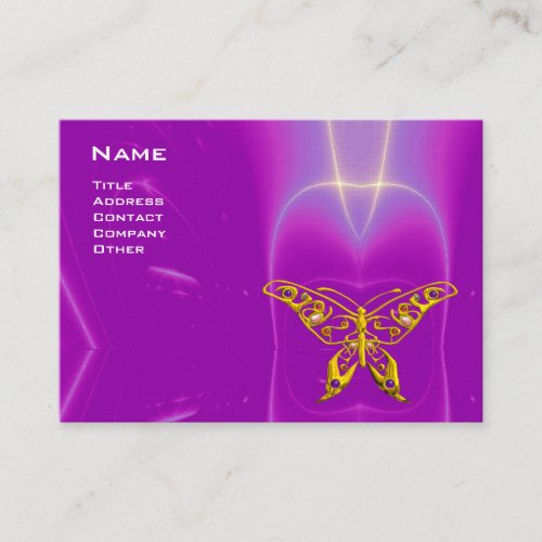 HYPER BUTTERFLY  LIGHT WAVES PinkPurpleViolet Business Card