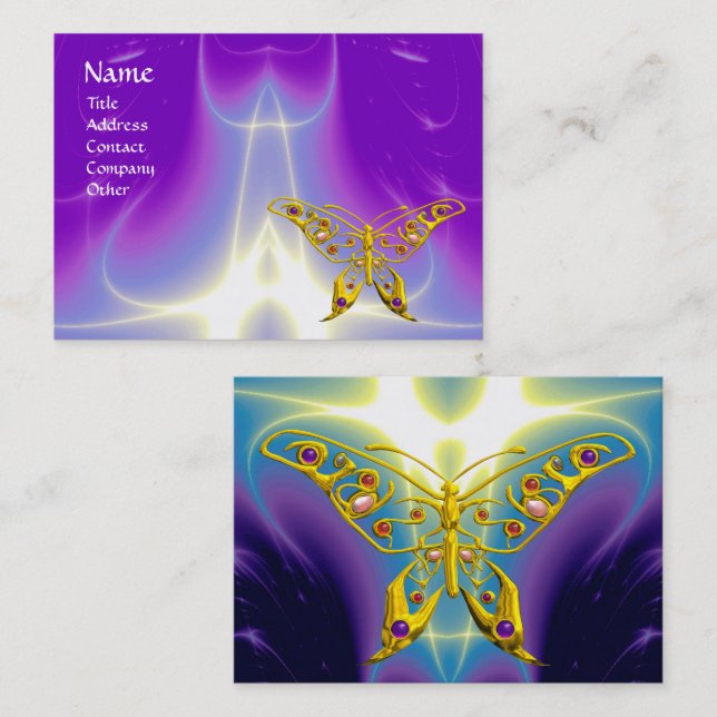 HYPER BUTTERFLY LIGHT WAVES,Pink,Purple,Violet Business Card (Front/Back)