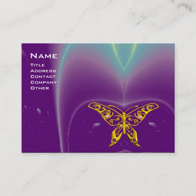 HYPER BUTTERFLY LIGHT WAVES,Purple,Ultra Violet Business Card (Front)