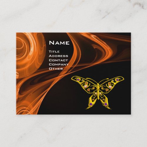 HYPER BUTTERFLY_ red orange black yellow Business Card