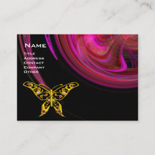 HYPER BUTTERFLY- red pink violet black yellow Business Card
