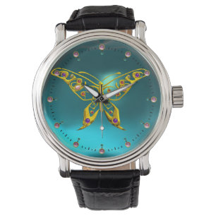 HYPER BUTTERFLY ,Teal Turquoise Blue Watch