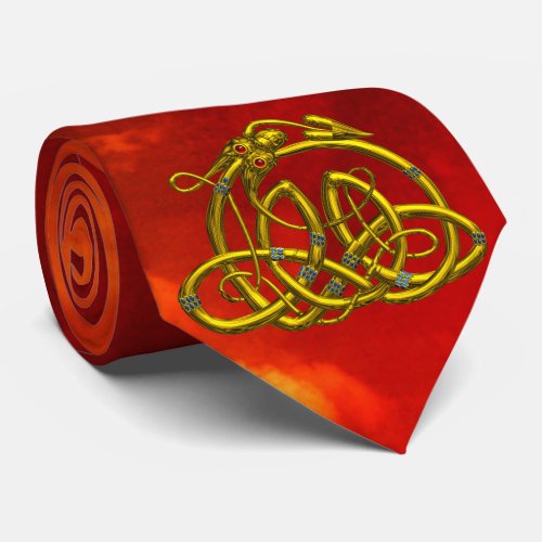 HYPER DRAGON CELTIC KNOTS Gold Red Tie